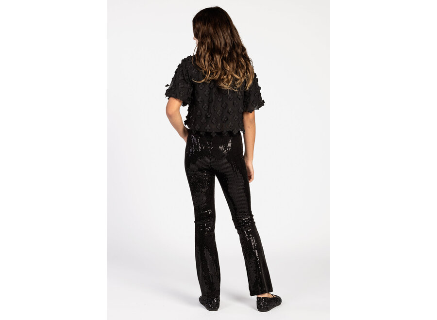 Delany Flower Pes Black Meisjes Topje