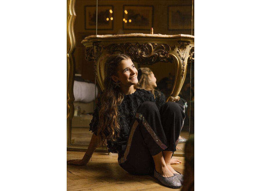 Delany Flower Pes Black Meisjes Topje