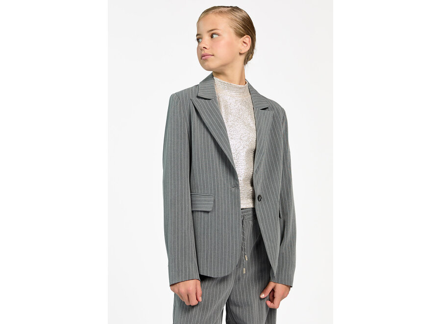 Amanda Pinstripe  Vis  Dark Grey Meisjes Blazer
