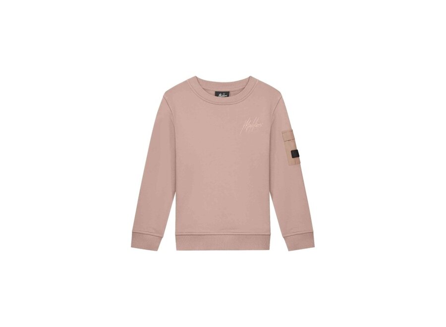 Nylon Pocket Sweater Grey Brown Jongens Trui