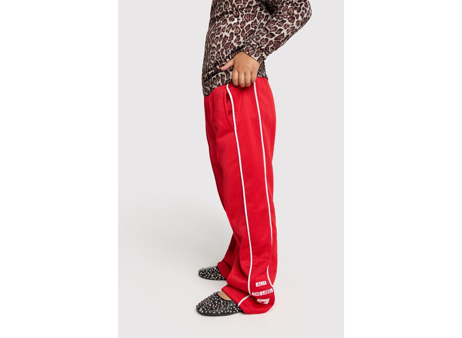 Knitted Wide Leg Pants Bright Red Meisjes Broek