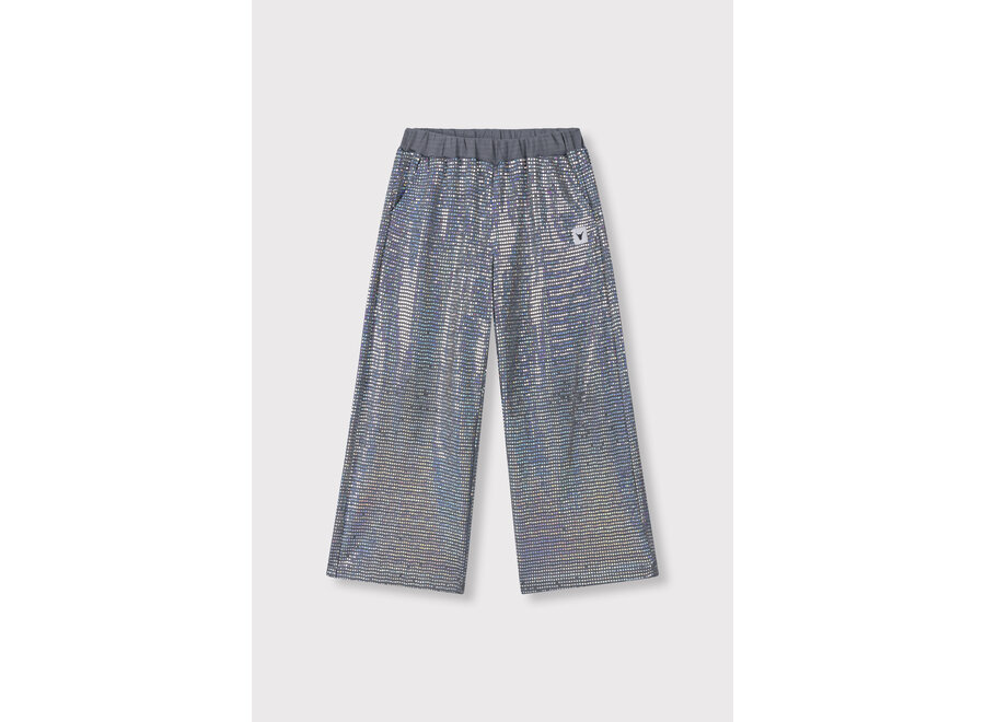 Knitted Wide Leg Sparkle Pants Silver Meisjes Broek