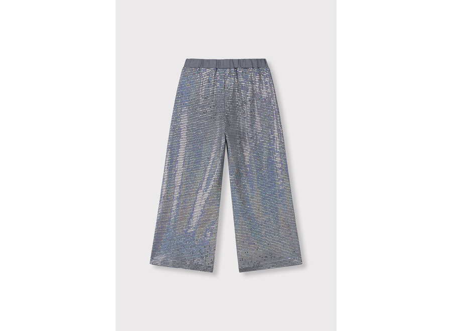 Knitted Wide Leg Sparkle Pants Silver Meisjes Broek
