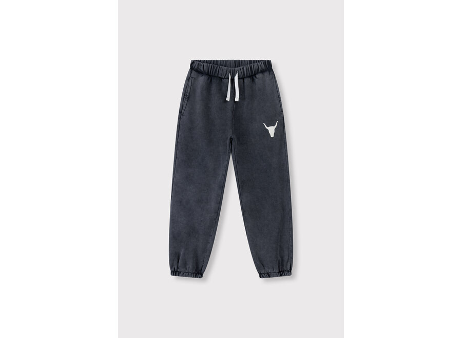 Knitted Bull Logo Pants  Charcoal Grey Unisex Broek