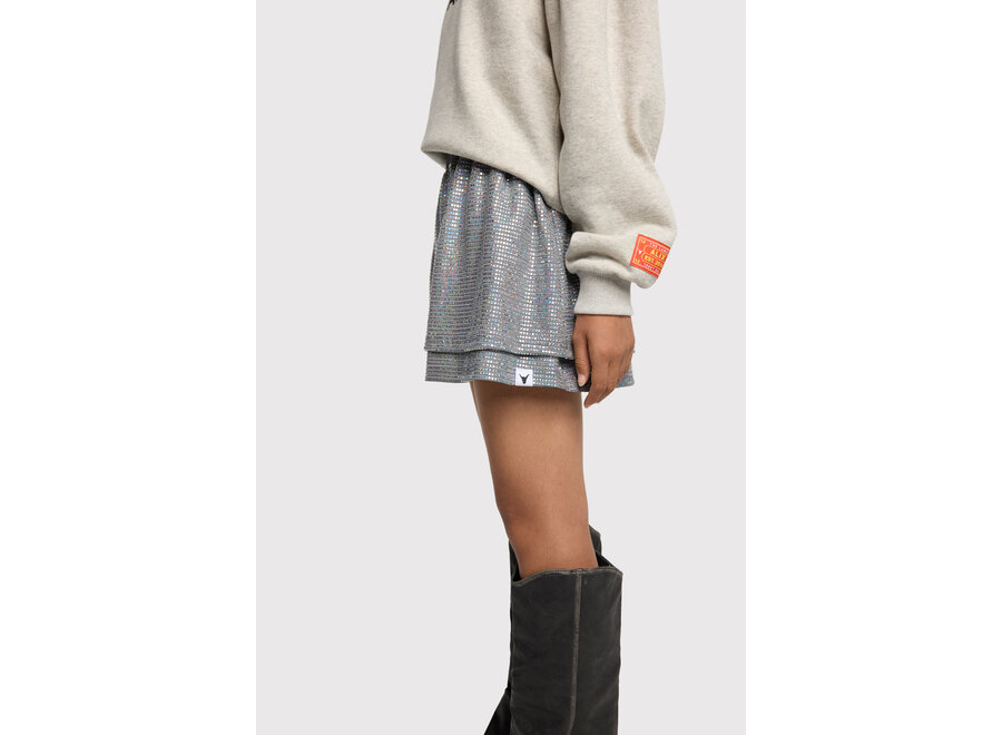 Knitted Sparkle Skirt  Silver Meisjes Rokje