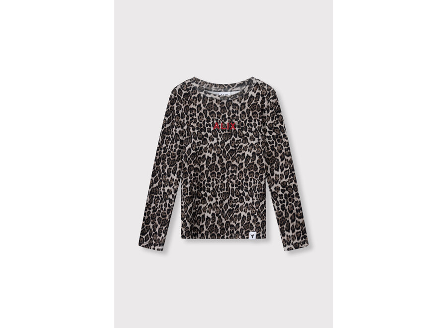 Knitted Jaguar Longsleeve  Animal Meisjes Topje