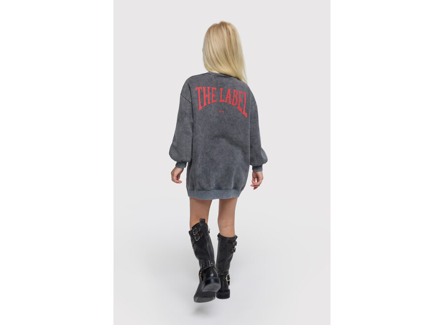 Knitted Sweater Dress Charcoal Grey Meisjes Sweater