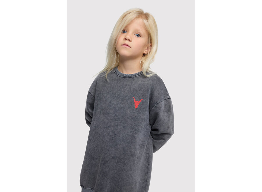 Knitted Sweater Dress Charcoal Grey Meisjes Sweater