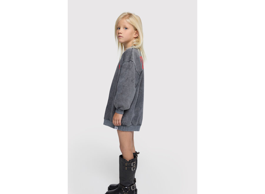 Knitted Sweater Dress Charcoal Grey Meisjes Sweater