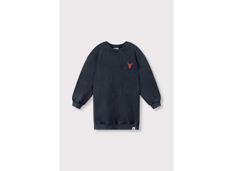 Knitted Sweater Dress Charcoal Grey Meisjes Sweater