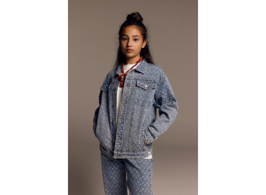 Woven Bull Denim Jacket  Denim Blue Unisex Jasje