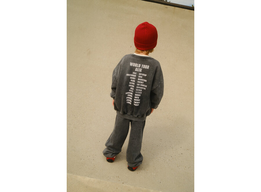 Knitted Alix On Tour Sweater Charcoal Grey Unisex Sweater