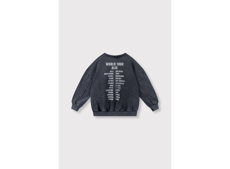 Knitted Alix On Tour Sweater Charcoal Grey Unisex Sweater