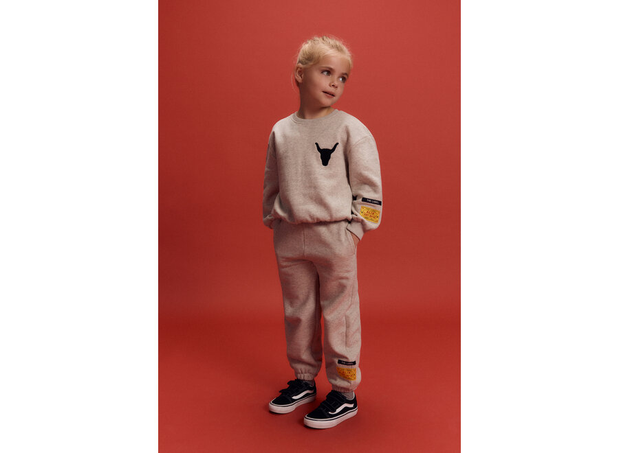Knitted Label Sweater   Soft Grey Melange Unisex Sweater