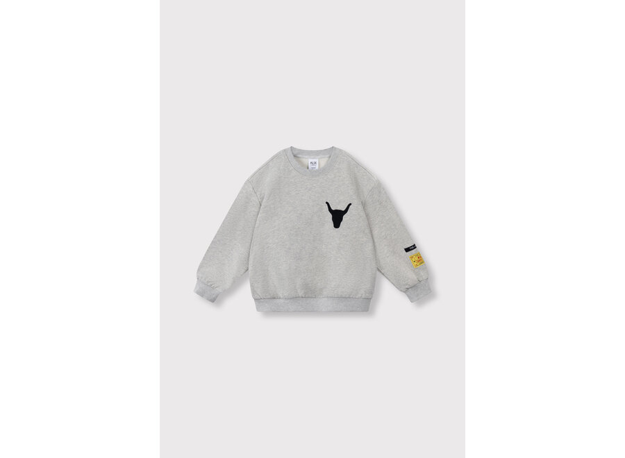 Knitted Label Sweater   Soft Grey Melange Unisex Sweater