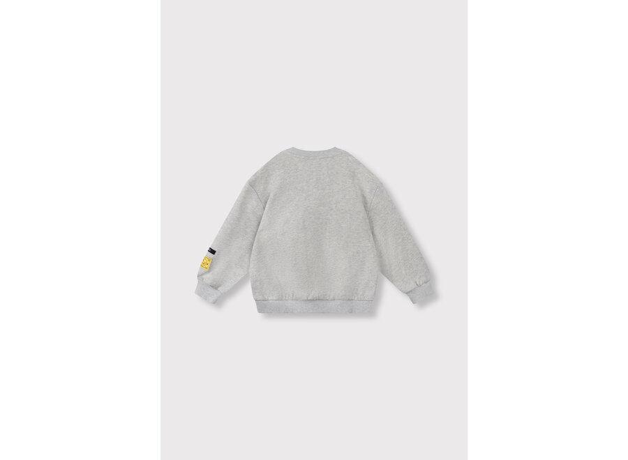 Knitted Label Sweater   Soft Grey Melange Unisex Sweater