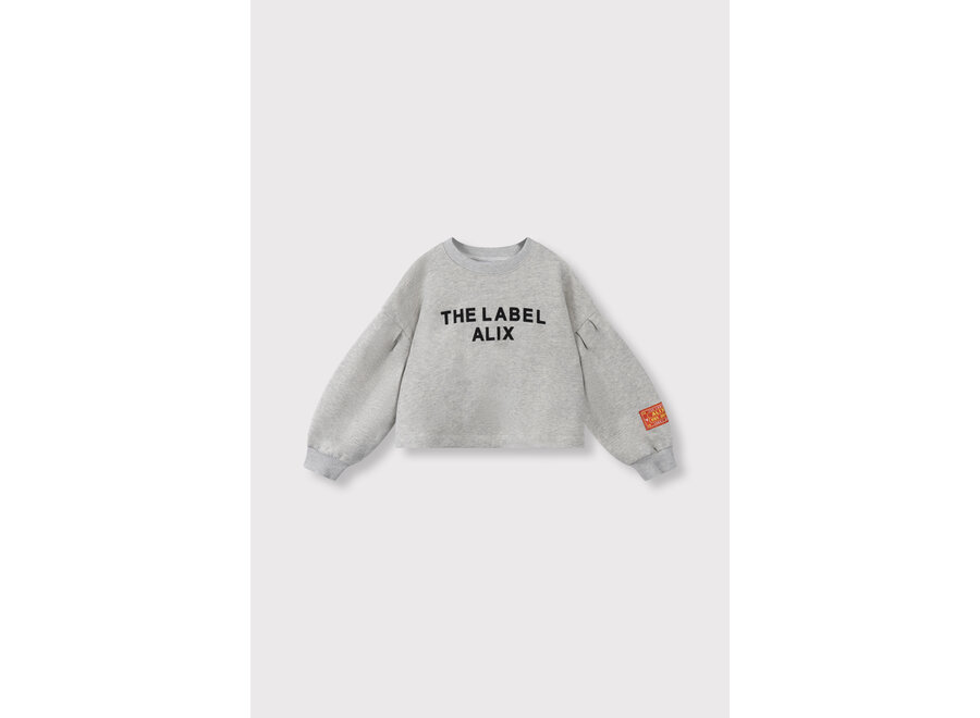 Knitted Strass Logo Sweater  Soft Grey Melange Meisjes Sweater