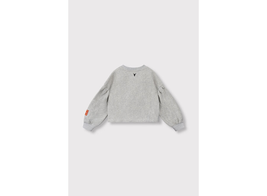 Knitted Strass Logo Sweater  Soft Grey Melange Meisjes Sweater