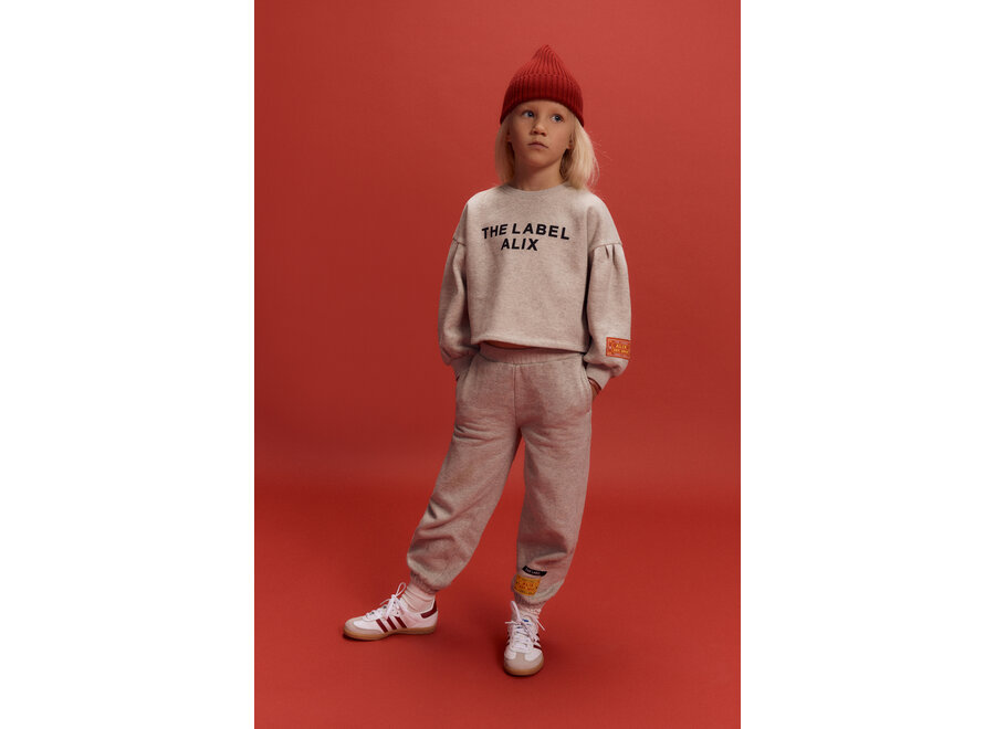 Knitted Strass Logo Sweater  Soft Grey Melange Meisjes Sweater