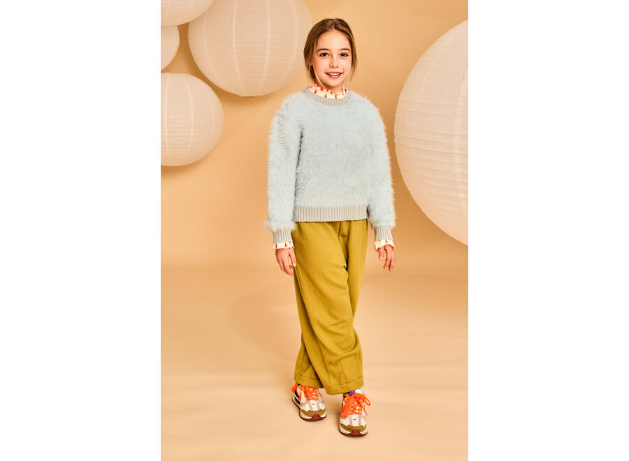 Carla C-Neck Plain Ciel Meisjes Trui