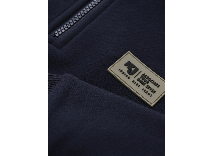 Zipper Sweat Badge  Dark Navy Jongens Trui