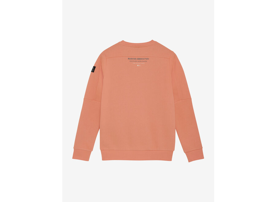 Sweater Chest Print Brushed  Orange Jongens Trui