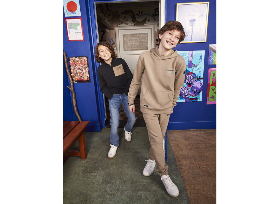 Jogpant Zip Brown Jongens broek 140