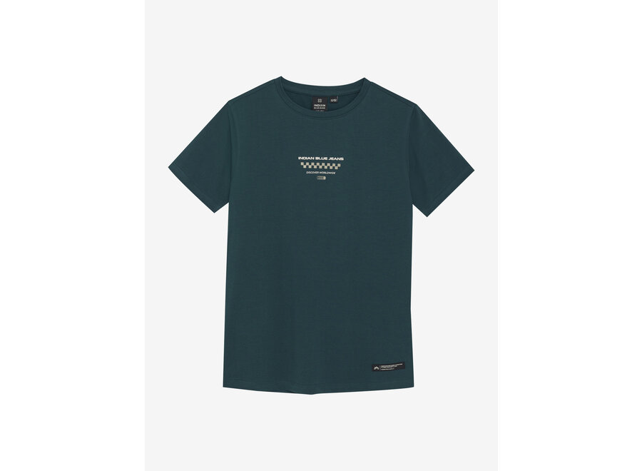 T-Shirt Chest and Backprint Green Jongens T-shirt