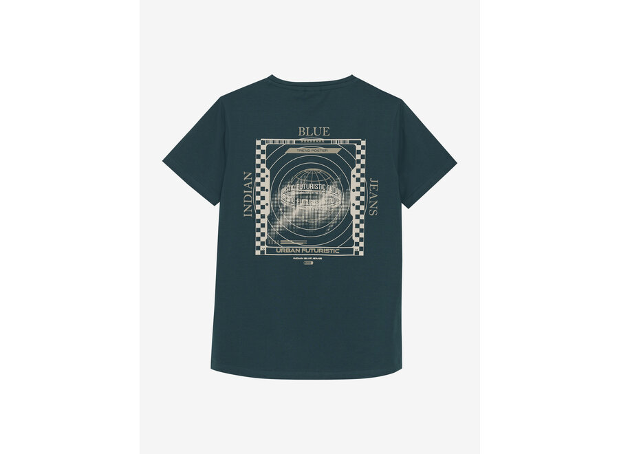 T-Shirt Chest and Backprint Green Jongens T-shirt