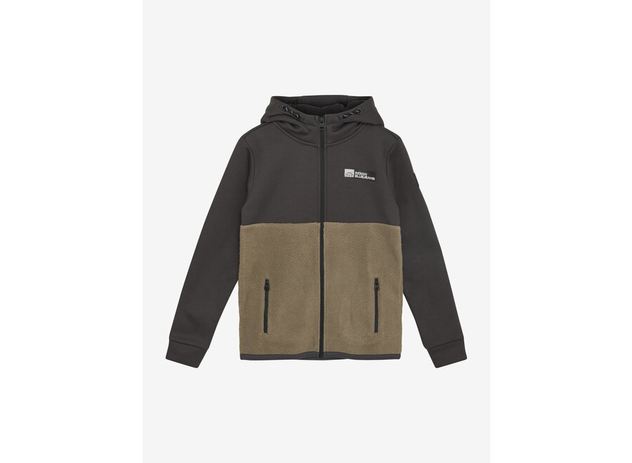 Hooded Zip Jacket Fleece Grey Jongens vest