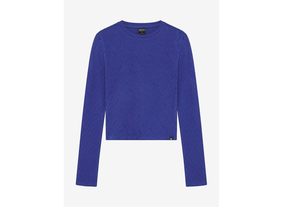 Longsleeve  Logo Jaquard  Blue Meisjes T-shirt