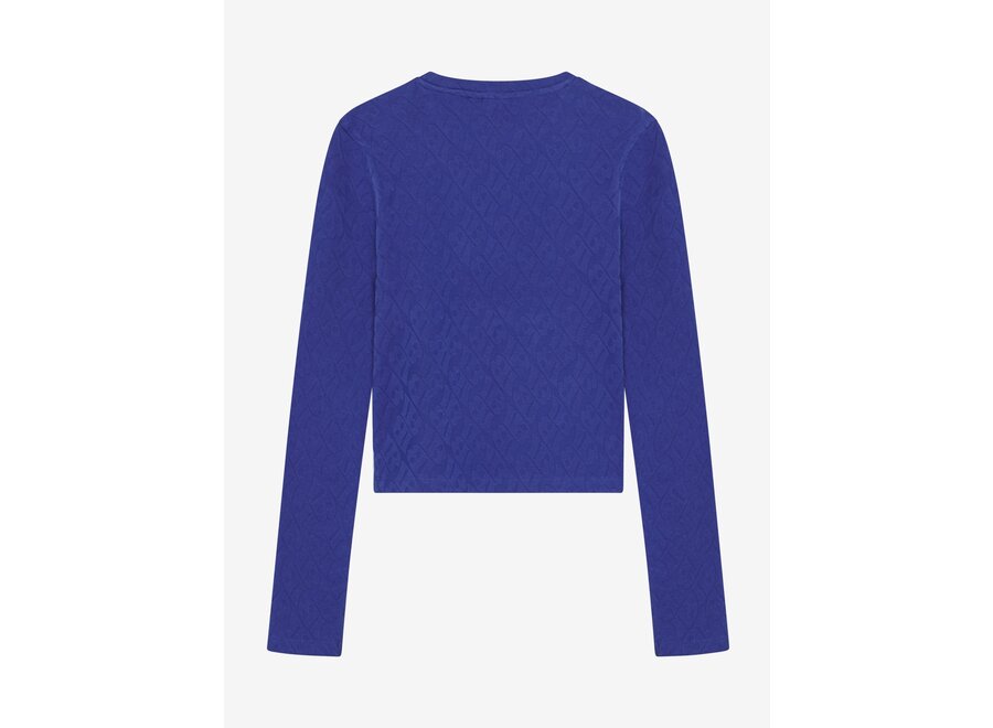 Longsleeve  Logo Jaquard  Blue Meisjes T-shirt