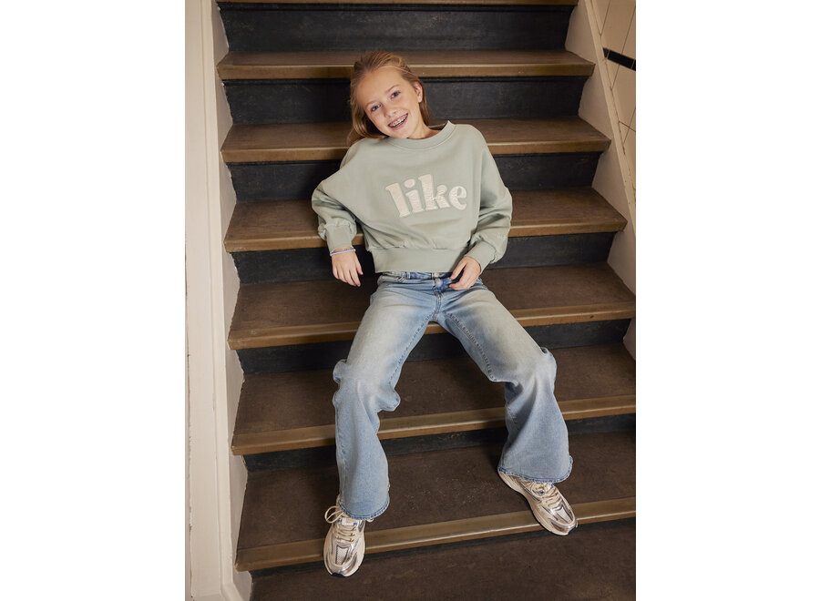 Sweater Satin  Green Meisjes Trui