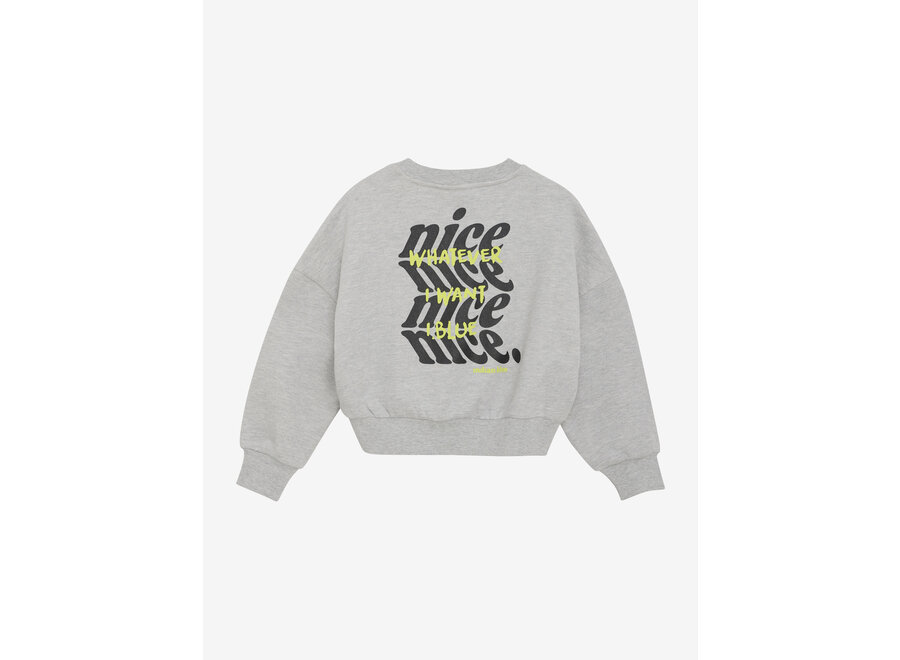 Sweater Glitterprint Grey Meisjes Trui