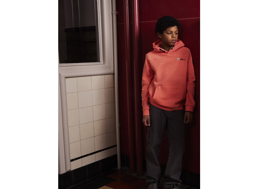 Hoodie Kangaroo Pocket Orange Jongens Trui