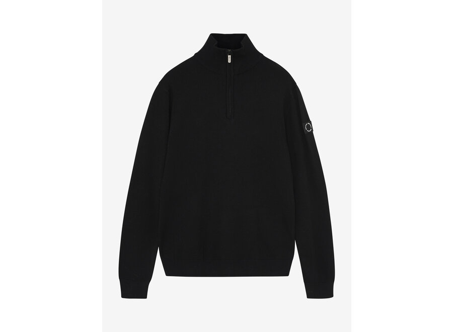 Knitwear Zip Fine Knit  Black Jongens Trui