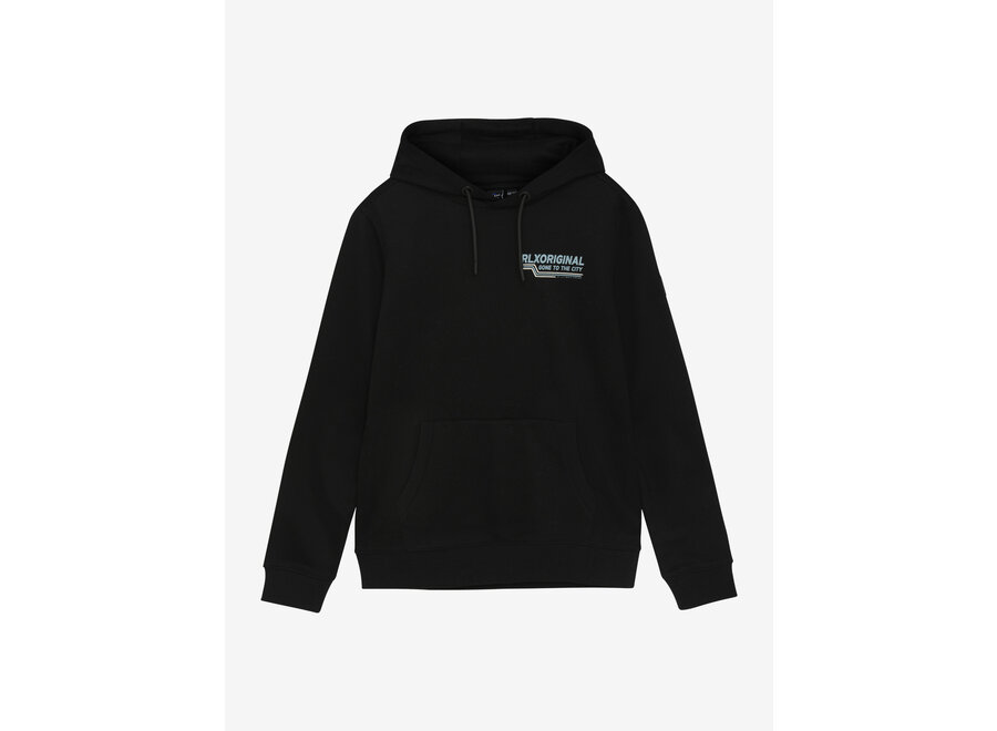 Hoodie Rellix Backprint  Black Jongens Trui