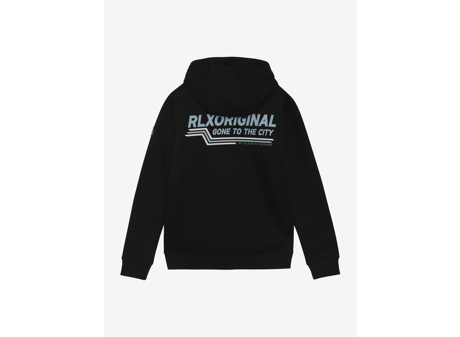 Hoodie Rellix Backprint  Black Jongens Trui