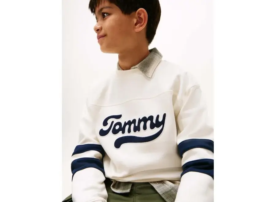 Varsity Colourblock Ivory Silk Jongens Trui