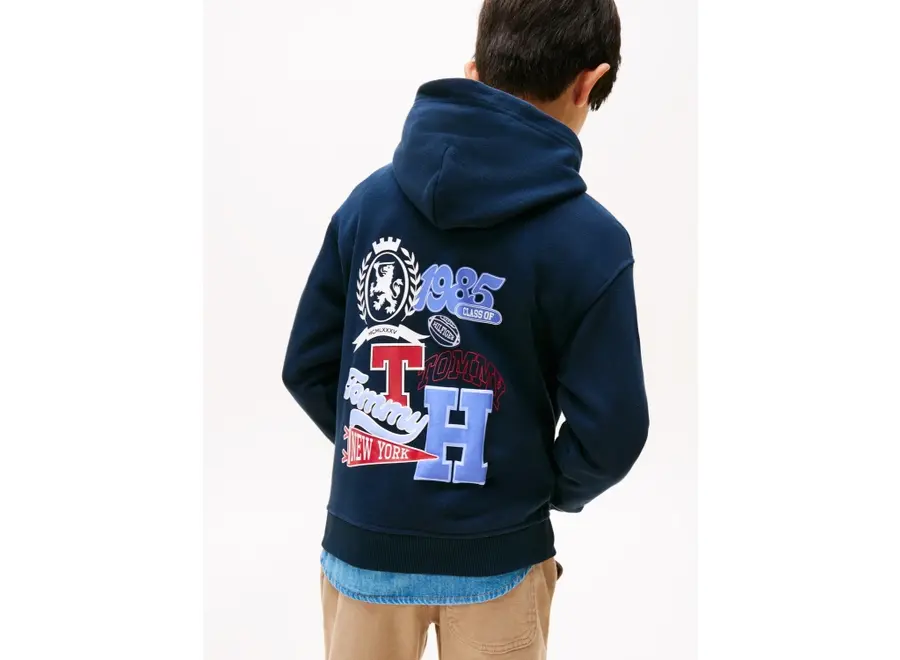 Varsity Multi Badge Dark Night Navy Jongens Hoodie