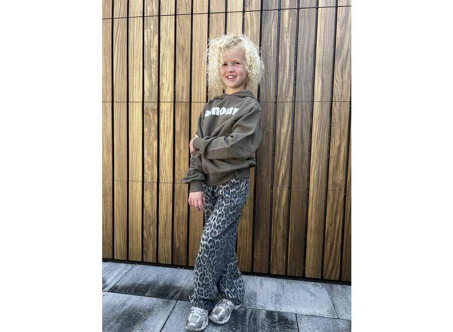Siennasy Trousers Grey leopard Meisjes Broek