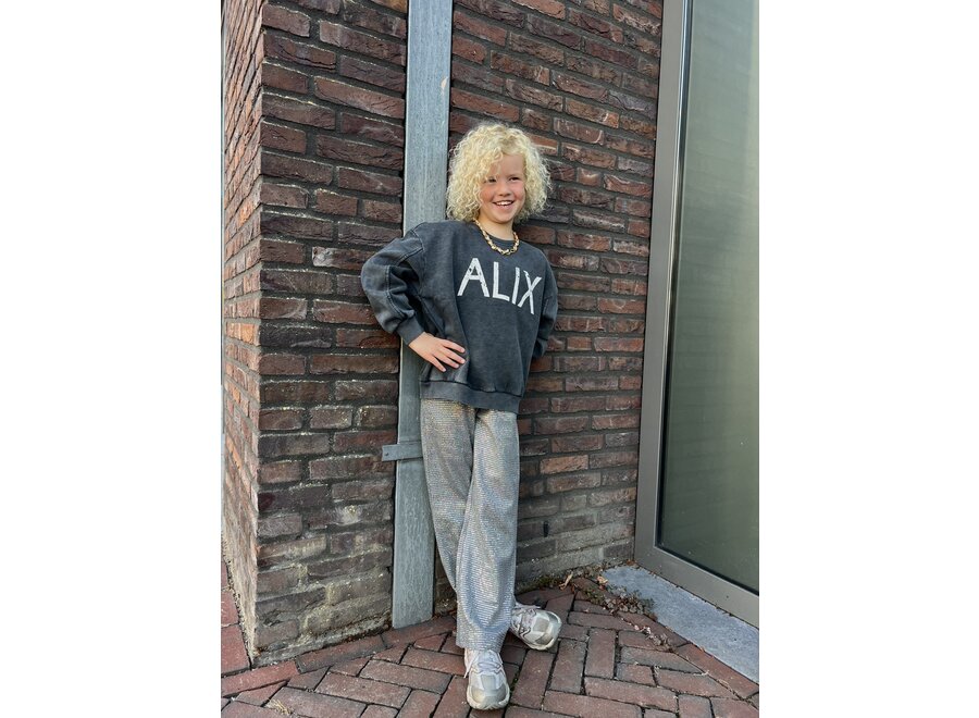 Knitted Alix On Tour Sweater Charcoal Grey Unisex Sweater