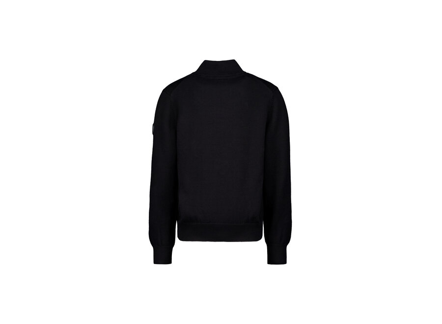 Knitwear Quater Zip True Black Jongens Vest