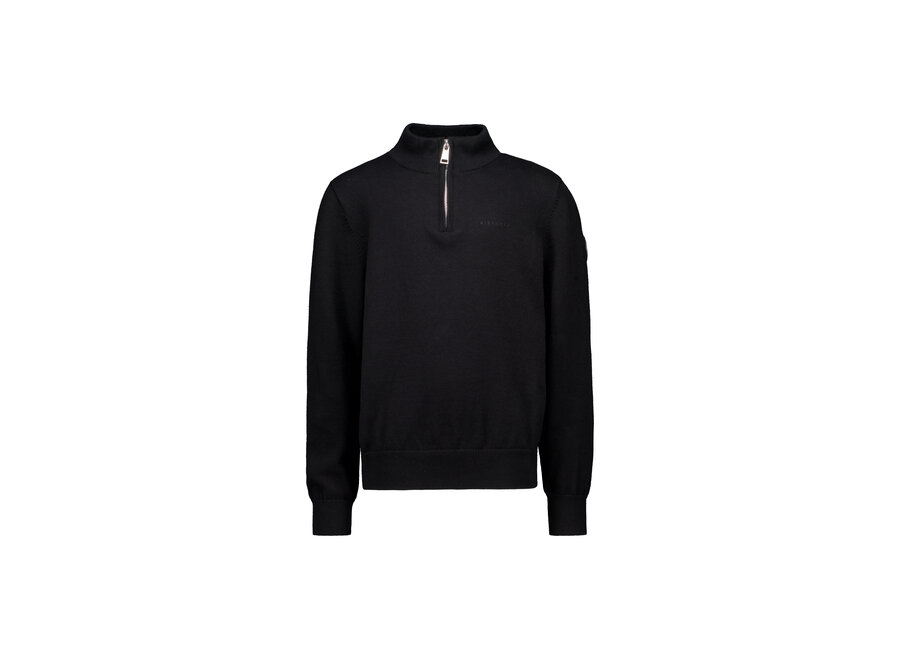 Knitwear Quater Zip  True Black Jongens Vest