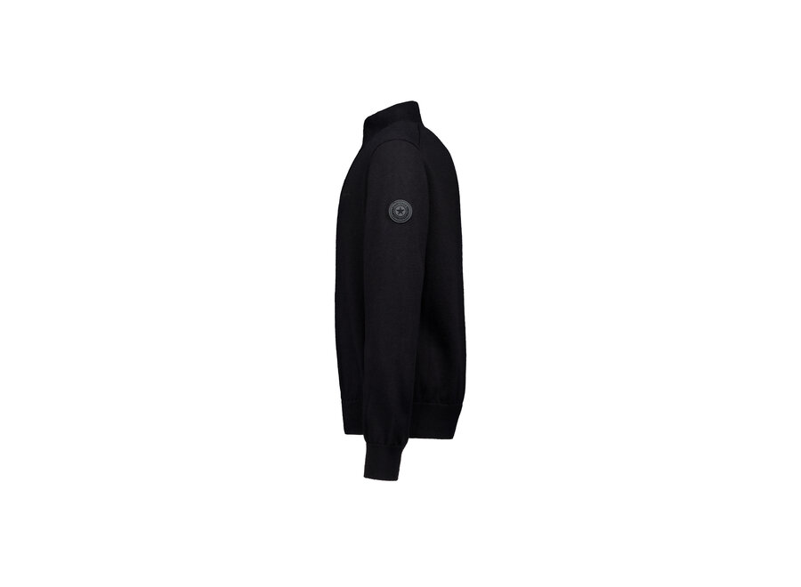 Knitwear Quater Zip True Black Jongens Vest
