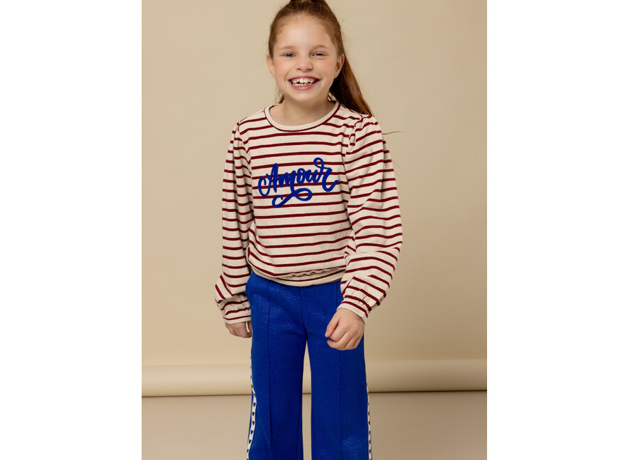 Little Lurex Stripe Sweater Deep Red Stripe Meisjes  Sweater