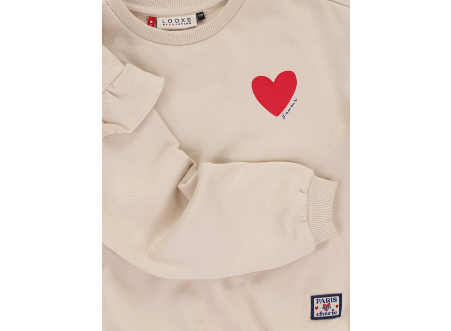 Little Sweater With Ruffles  Soft Sand Meisjes  Sweater