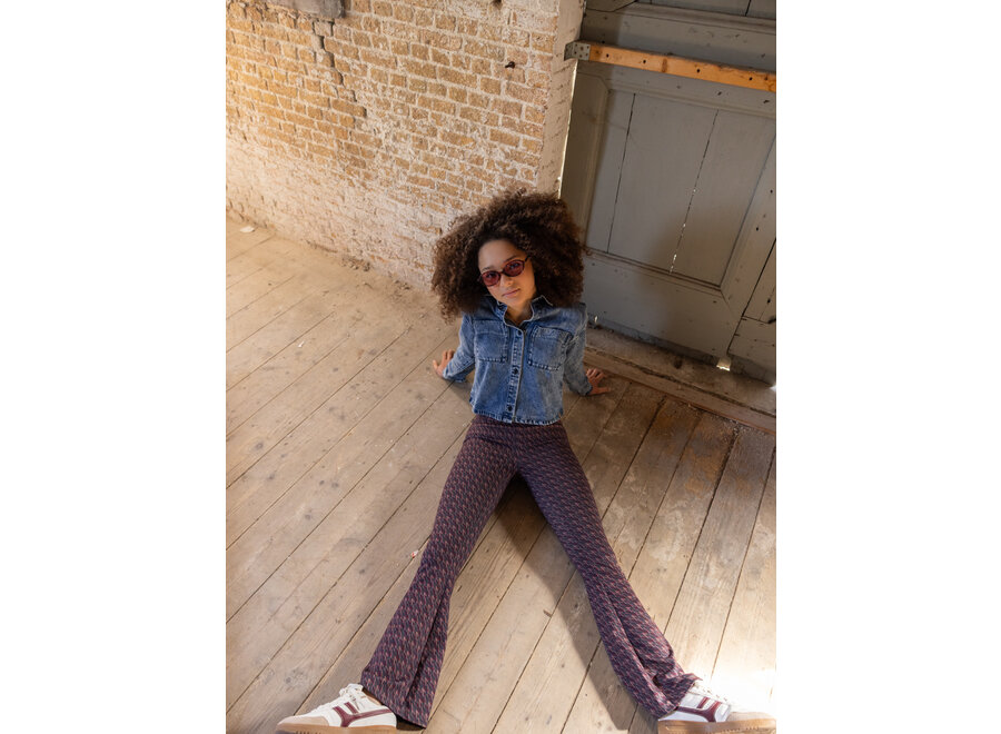 Printed Flare Pants Rose Camouflage Meisjes Broek