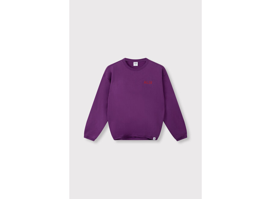 Knitted Bull Sleeve Sweater  Purple Magic Meisjes Sweater