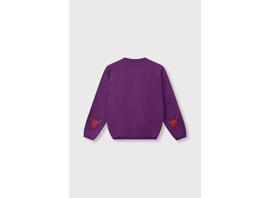 Knitted Bull Sleeve Sweater  Purple Magic Meisjes Sweater